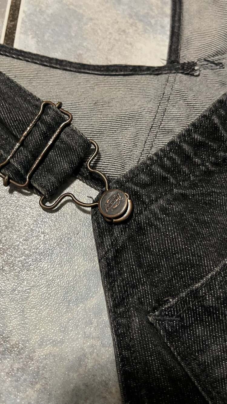 Dickies Vintage Black Denim Bib Overalls - Picture 6 of 9